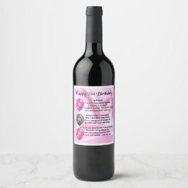 Niece Poem Wine Bottle Étiquette 21e anniversaire