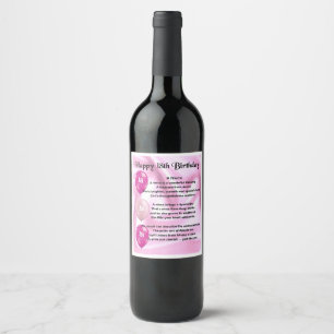 Niece Poem Wine Bottle Label 18. Geburtstag Weinetikett