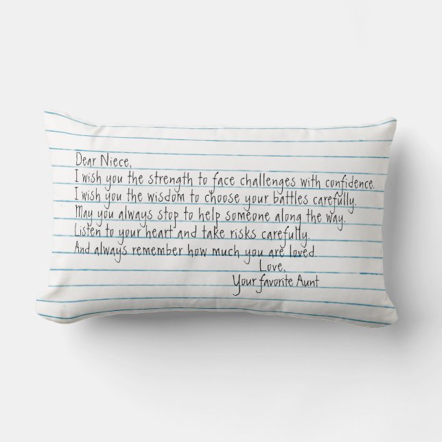 Niece Quote für Notebook-Papier Lendenkissen (Vorderseite)