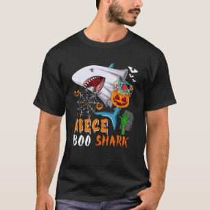 Niece Shark Boo Halloween Shark Boo Ghost Candy Pu T-Shirt