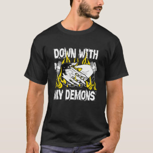 Nieder mit meinem Dämon Handshake ästhetischen Hum T-Shirt