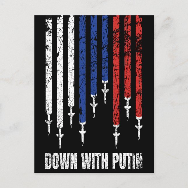 Nieder mit Putins Vorkriegsfrieden - Ukraine Postkarte (Vorderseite)