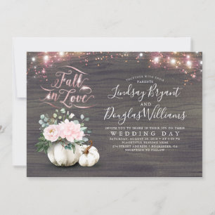 Niedergang der Liebe Pink Floral Pumpkin Rustikale Einladung