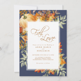 Niedergang der Liebe Rustikale blaue Hochzeit Einladung