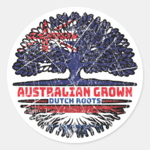 Niederlande Australien Tree Roots Runder Aufkleber