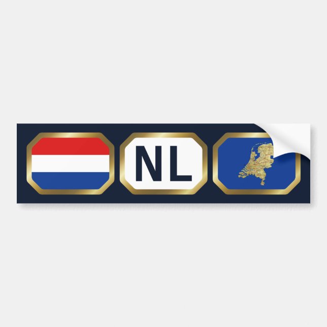 Niederlande Autoaufkleber der Flaggenkarte (Vorne)