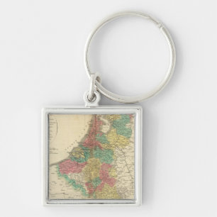 Niederlande, Beligium Atlas Karte Schlüsselanhänger
