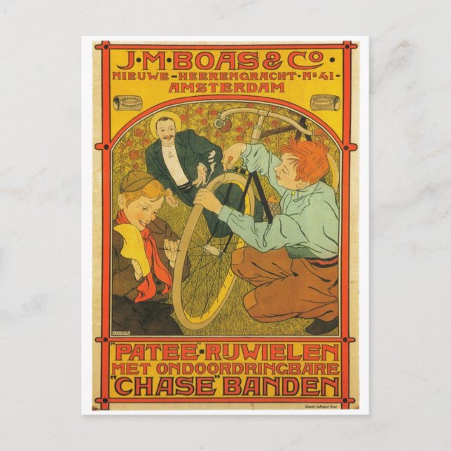 Niederlande Bicycle Repair Werbung 1897 Postkarte (Vorderseite)