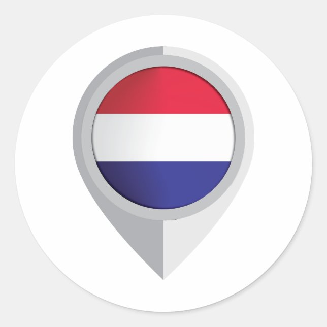Niederlande Button Location Flag Runder Aufkleber (Vorderseite)