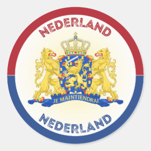 Niederlande Coat of Arms Circle Shape Runder Aufkleber