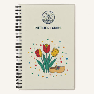 Niederlande-Erbe- und Tulpen-Garten-Fotoarchiv Notizbuch
