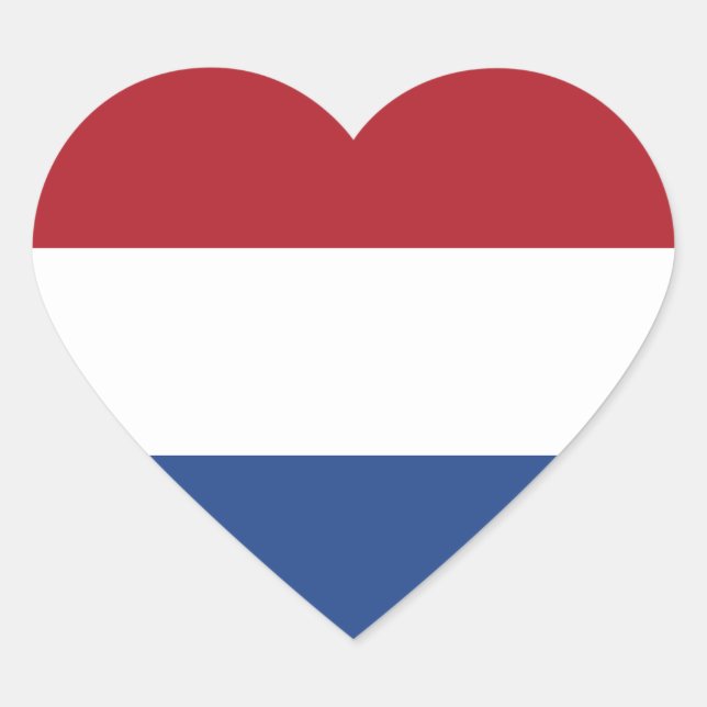 Niederlande Flag Heftsticker Herz-Aufkleber (Vorderseite)