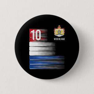 Niederlande Flagge 10 Niederländisch Orange Fußbal Button