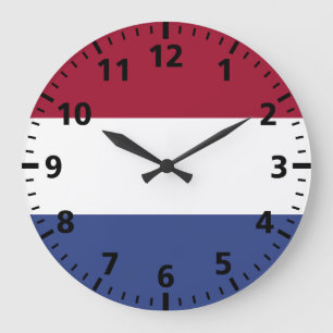 Niederlande-Flagge Große Wanduhr
