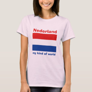 Niederlande-Flagge + Karte + Text T-Shirt