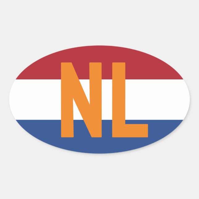 Niederlande - Flagge/NL Ovaler Aufkleber (Vorderseite)