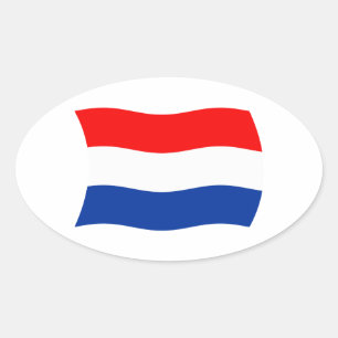 Niederlande-Flaggenaufkleber Ovaler Aufkleber