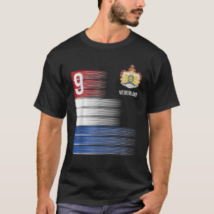 Niederlande Flaggennummer 9 Niederländische Fußbal T-Shirt