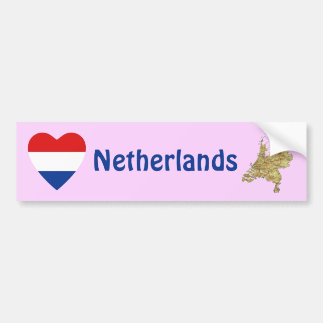 Niederlande Flaggenschwerpunkt + Karte Autoaufkleb Autoaufkleber (Vorne)