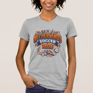 Niederlande Fußball 2026 Fußball Fett Land Typogr T-Shirt