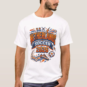 Niederlande Fußball 2026 Fußball Fett Land Typogr T-Shirt