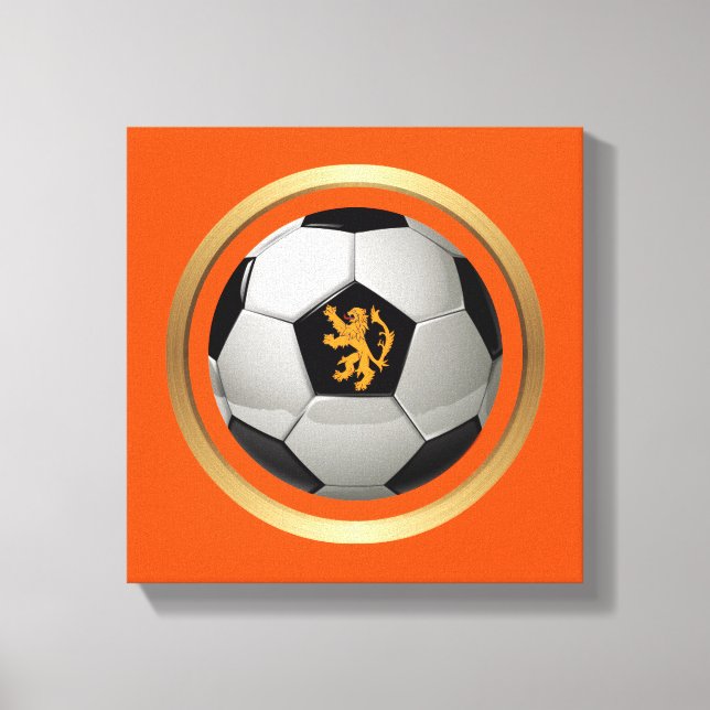 Niederlande Fußball Ball, holländische Lion über O Leinwanddruck (Vorderseite)