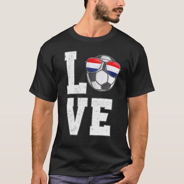 Niederlande Fußball-Liebe Niederländische Flagge T-Shirt (Vorderseite)