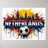 Niederlande Fußball Stadtlandschaft im Stil eines