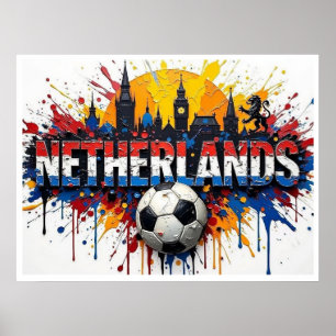 Niederlande Fußball Stadtlandschaft im Stil eines  Poster