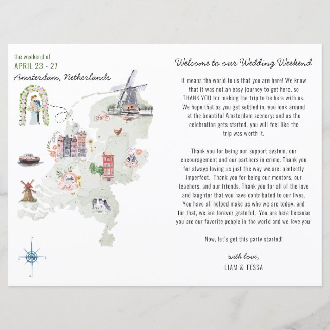 Niederlande Hochzeitstag Begrüßungsreise (Vorderseite)