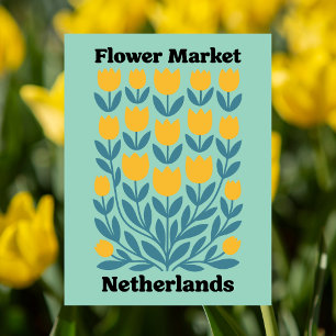 Niederlande Holland Blumenmarkt Gelbe Tulpe Postkarte