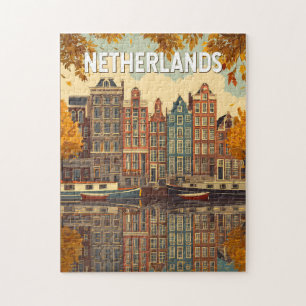 Niederlande Illustration Reise Kunst Vintage