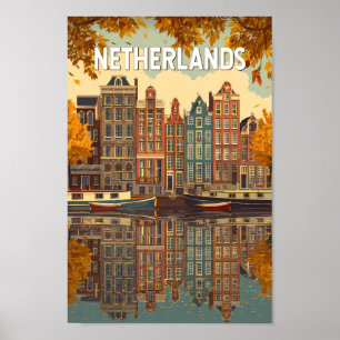 Niederlande Illustration Reise Kunst Vintage Poster