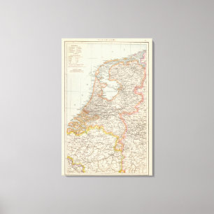 Niederlande Karte Leinwanddruck