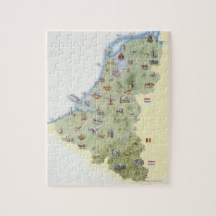 Niederlande, Karte mit Unterscheidungsmerkmalen