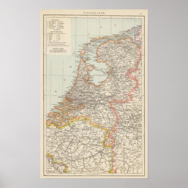 Niederlande Karte Poster (Vorne)