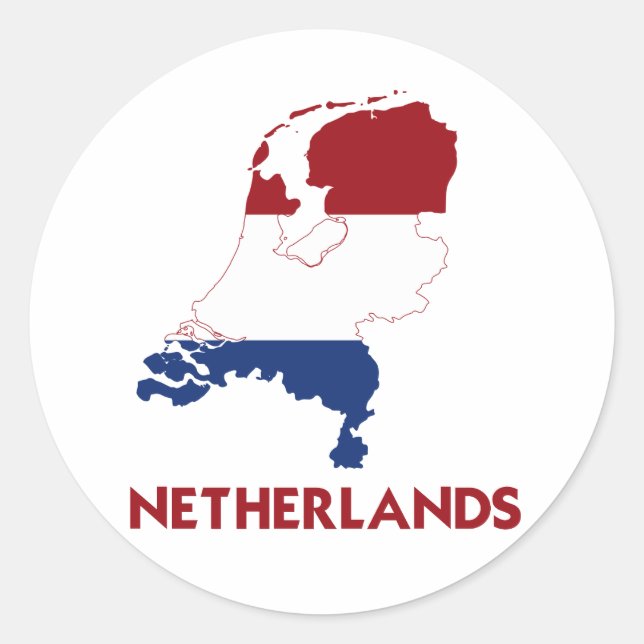 NIEDERLANDE-KARTE RUNDER AUFKLEBER (Vorderseite)