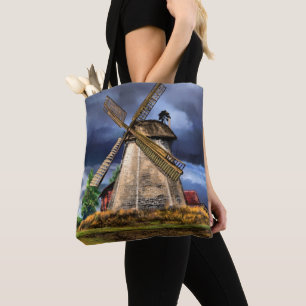 Niederlande Landscape Windmill Tote Bag Malerei Tasche