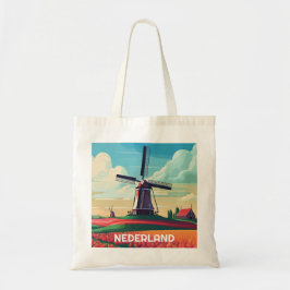 Niederlande Lanscape Tulip Windmill Niederländisch Tragetasche