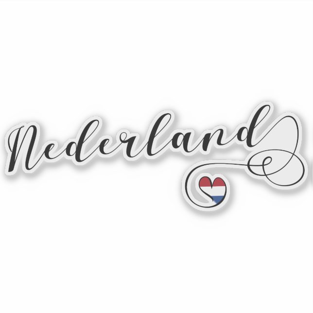 Niederlande - Niederlande - Herzenflagge Aufkleber (Vorderseite)