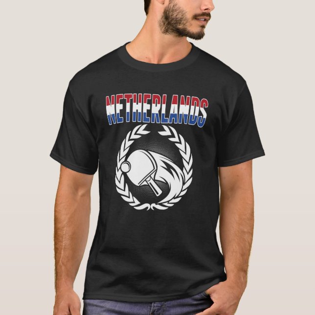 Niederlande Table Tennis Dutch Ping Pong Support T-Shirt (Vorderseite)