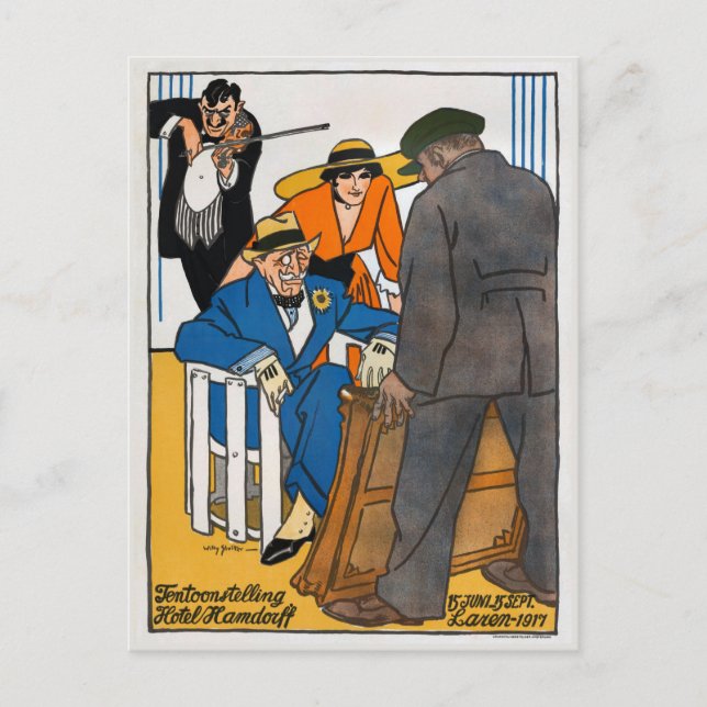 Niederlande Vintages Werbeplakat Laren 1917 Postkarte (Vorderseite)