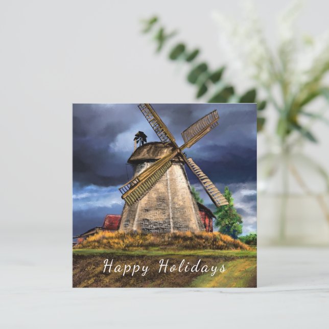 Niederlande Windmill Holidays Card (Stehend Vorderseite)