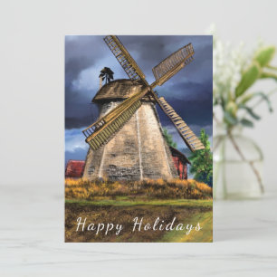 Niederlande Windmill Landscape Holiday Card