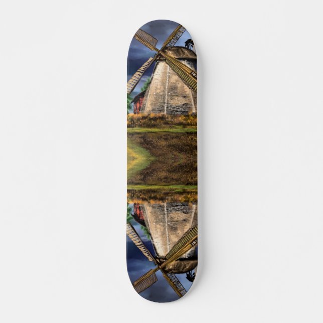 Niederlande Windmill Landscape Skateboard (Vorne)