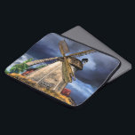 Niederlande Windmühle Landschaft Laptop-Sieb Laptopschutzhülle<br><div class="desc">Beautiful Netherlands Windmill Landscape - Drawing Art Dutch Nature Holland Mill - Choose / Add Your Unique Text / Name - Make Your Special Gift - Resize and move or remove and add elements / Bild with customization tool! - Drawing and Design by MIGNED. You can transfer my designs to...</div>