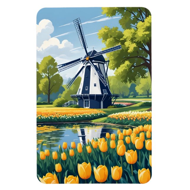 Niederlande Windmühlen Magnet (Vertikal)