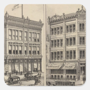 Niederlander und Bürger Bank, Wichita, Kansas Quadratischer Aufkleber