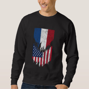 Niederländisch American Flags Ripped Torn Niederla Sweatshirt