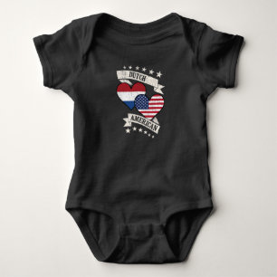 Niederländisch-amerikanische Herzflaggen Niederlan Baby Strampler